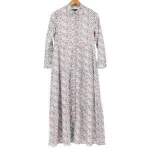 Caitlin Floral Maxi Dress Button Long Sleeve Womens Cottage Prairie Retro Size M